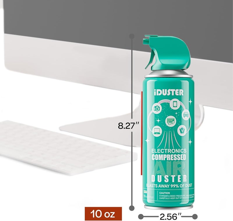 iDuster Keyboard Cleaner Air Spray - Canned Air for PS5, Computer, PC, Keyboard, Electronics, 3PCS(10oz) - Image 5